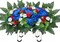 Artificial Cemetery Flower Saddle – Realistic Silk Mums & Red Roses Grave Decoration for Headstones, Tombstones, Outdoor Memorials, Autumn, Christmas, Funeral Floral Arrangement